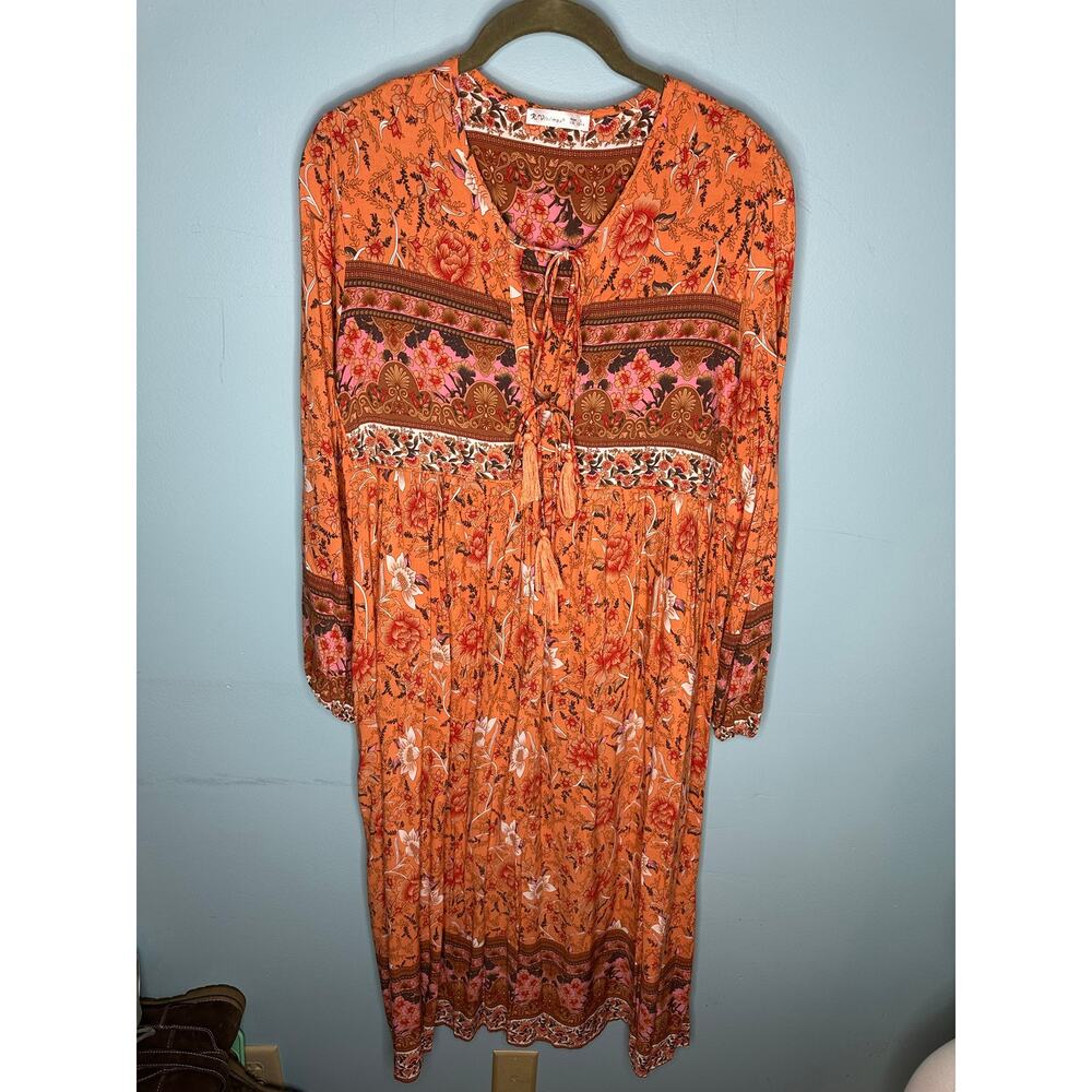Womens Boho Short Dresses Summer Casual Loose 3/4 Balloon Sleeves V Neck Large